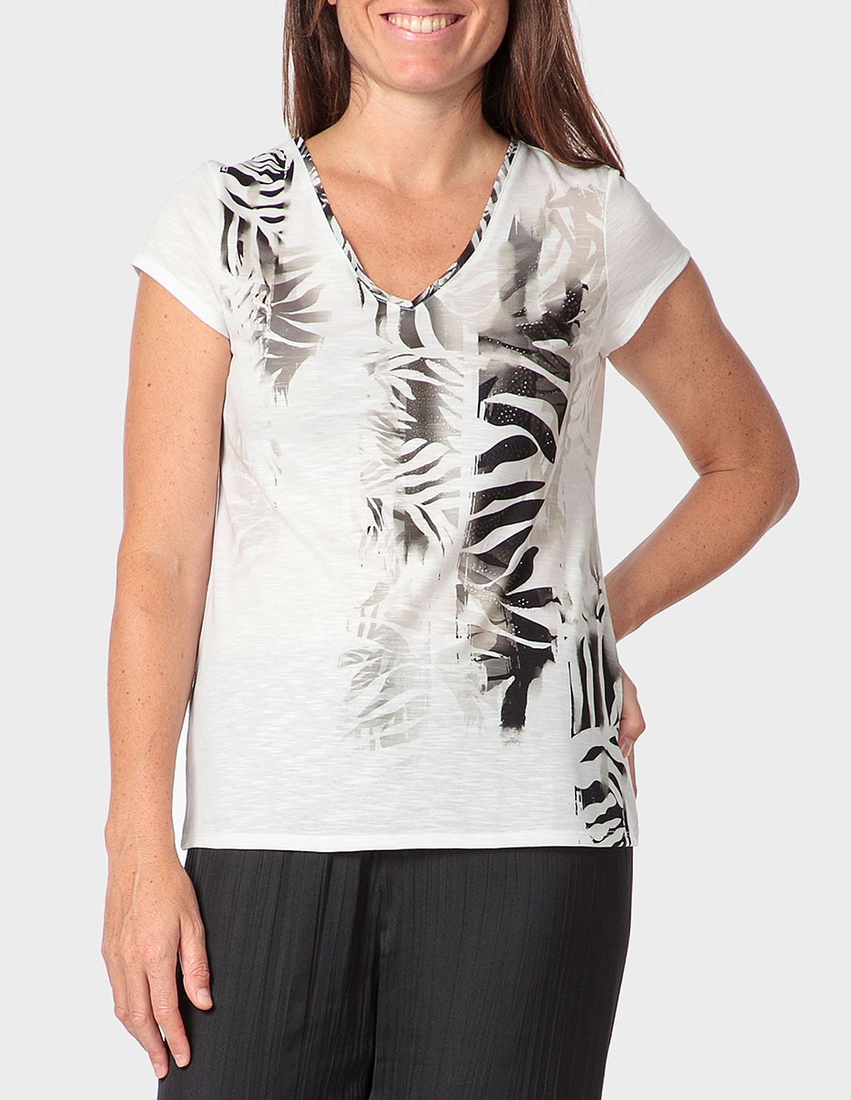 Playera manga corta cuello v para mujer Playera manga corta cuello v para mujer
