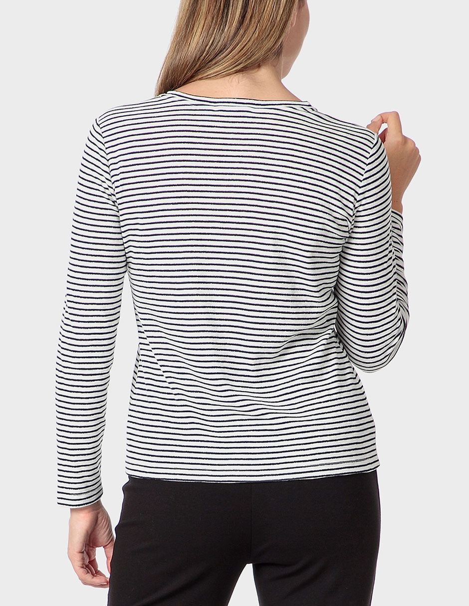Playera manga larga Punt Roma cuello redondo para mujer