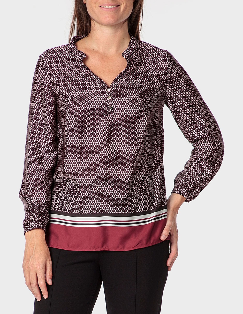 Blusa Punt Roma manga larga para mujer