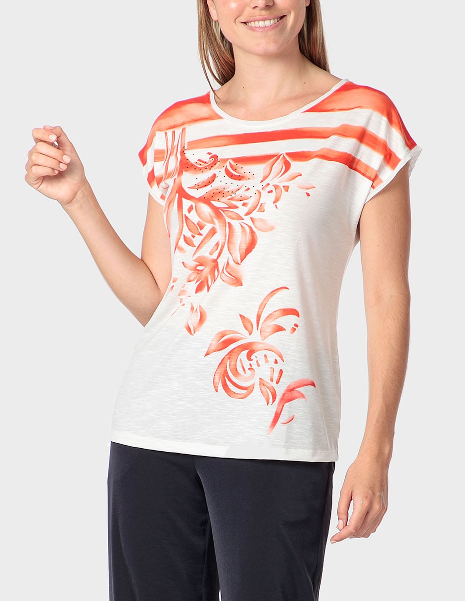 Playera manga corta cuello redondo para mujer