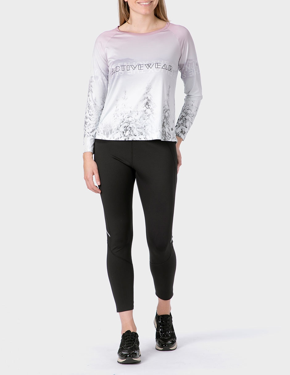 Playera manga larga cuello redondo mujer 2