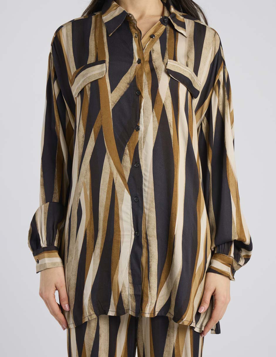 Blusa camisera Punt Roma manga larga para mujer
