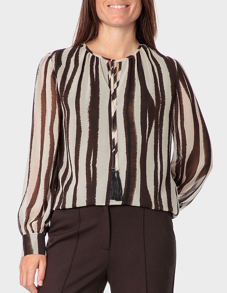 Blusa Punt Roma manga larga para mujer