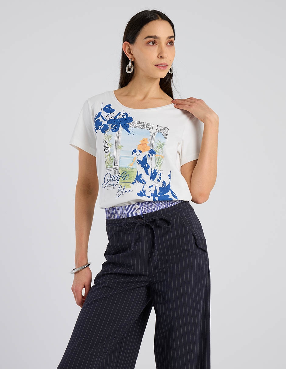 Playera manga corta Punt Roma cuello redondo para mujer