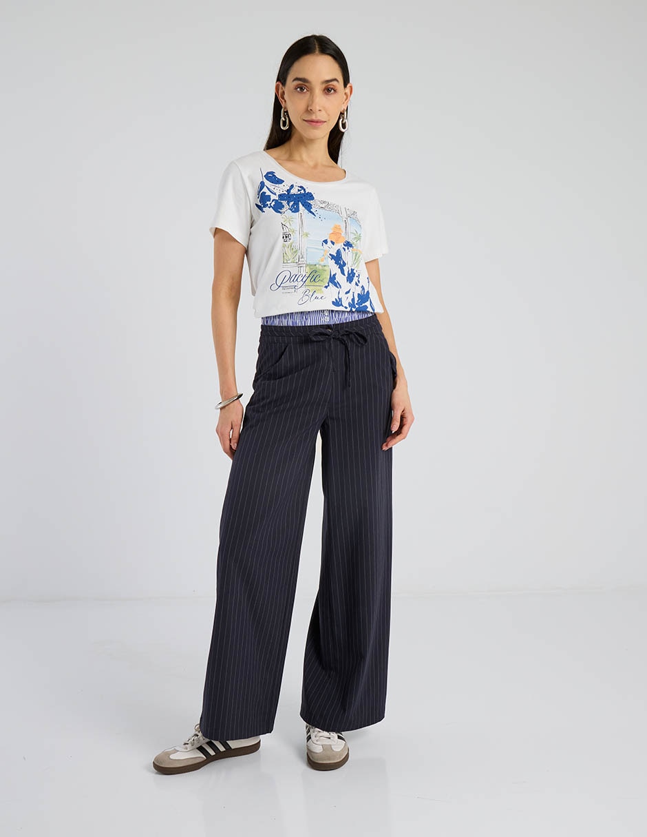 Playera manga corta Punt Roma cuello redondo para mujer