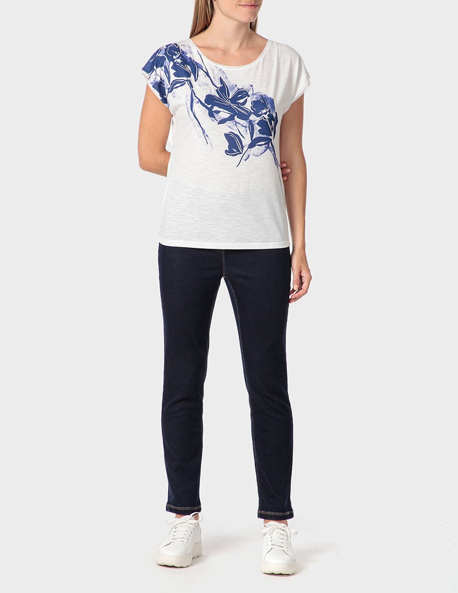 Playera manga larga Punt Roma cuello redondo para mujer