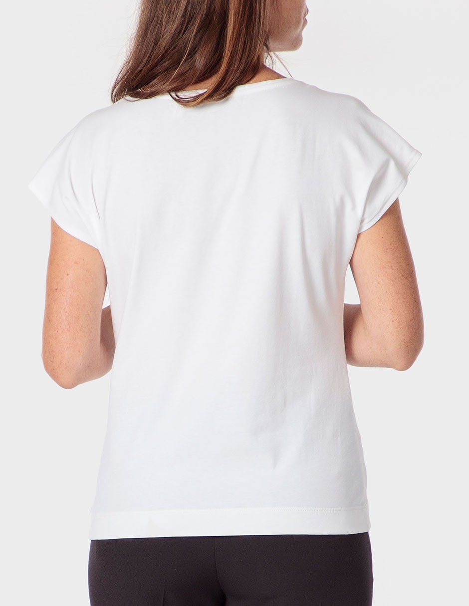 Playera manga corta cuello redondo para mujer 4