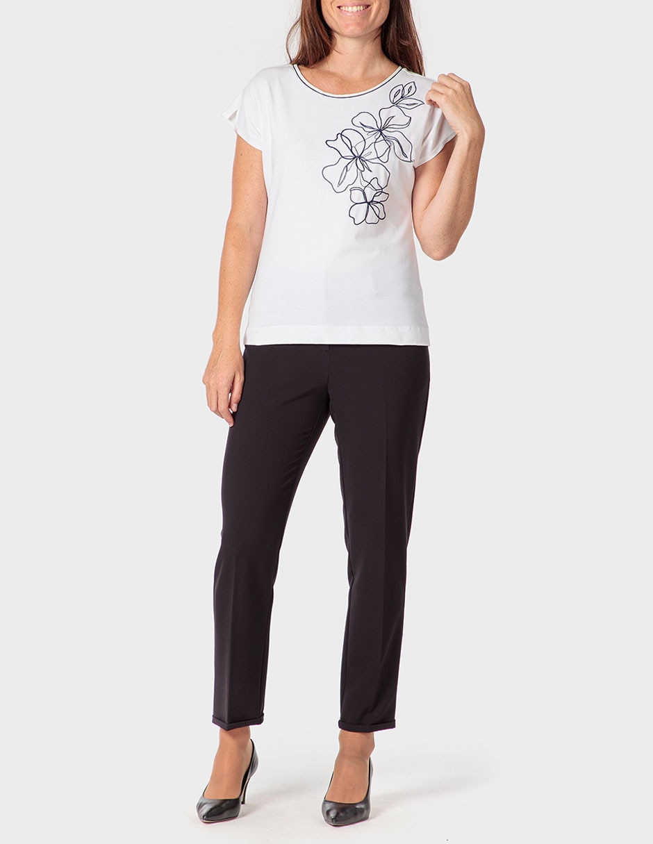 Playera manga corta cuello redondo para mujer 5
