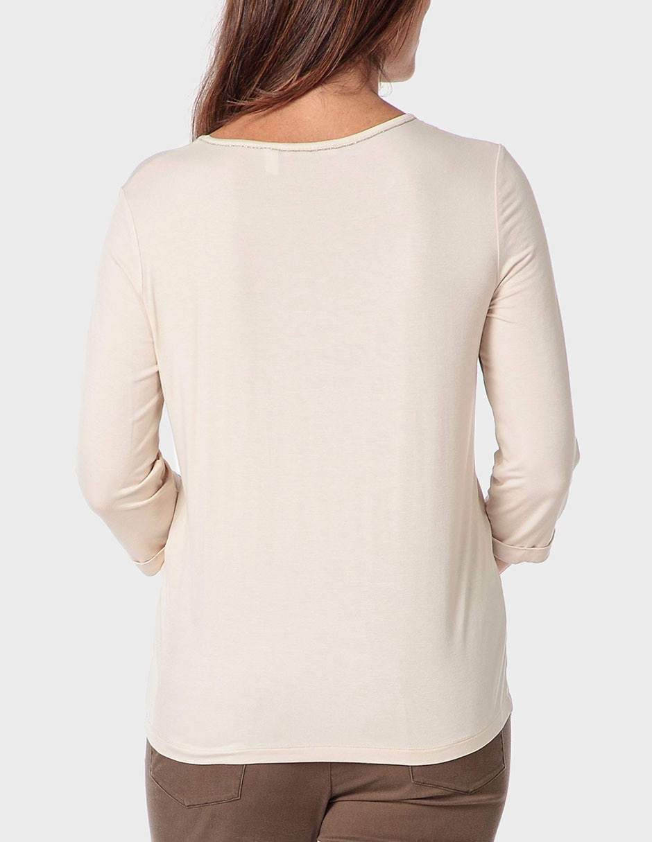 Playera manga 3/4 cuello redondo mujer 2