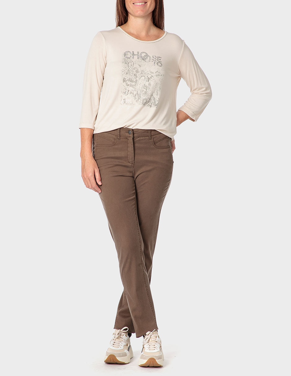 Playera manga 3/4 cuello redondo mujer 3