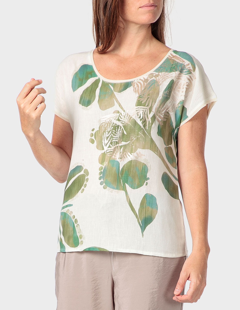 Playera manga corta Punt Roma cuello redondo para mujer