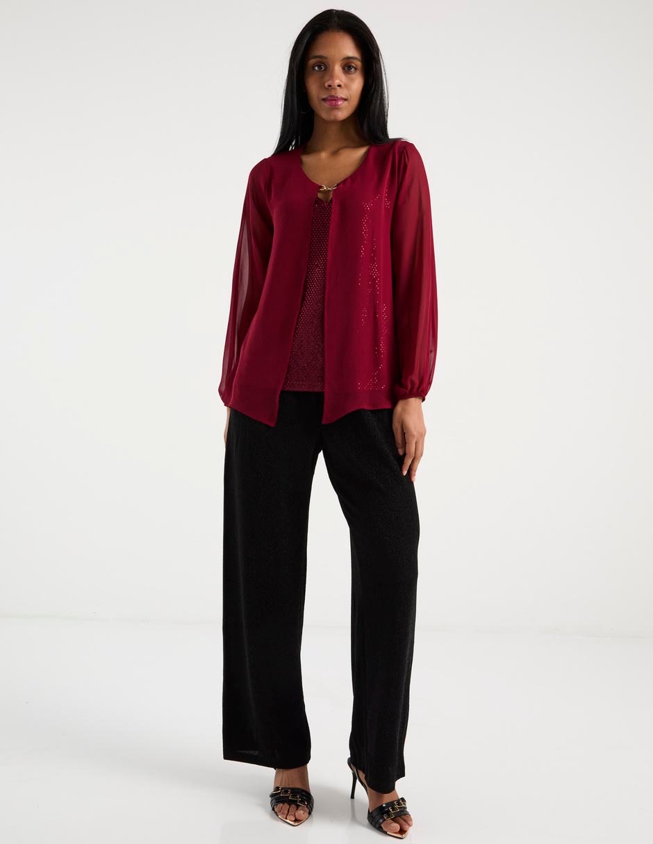 Blusa Punt Roma manga larga para mujer