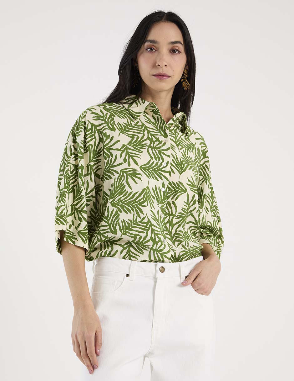 Blusa camisera Punt Roma manga 3/4 para mujer