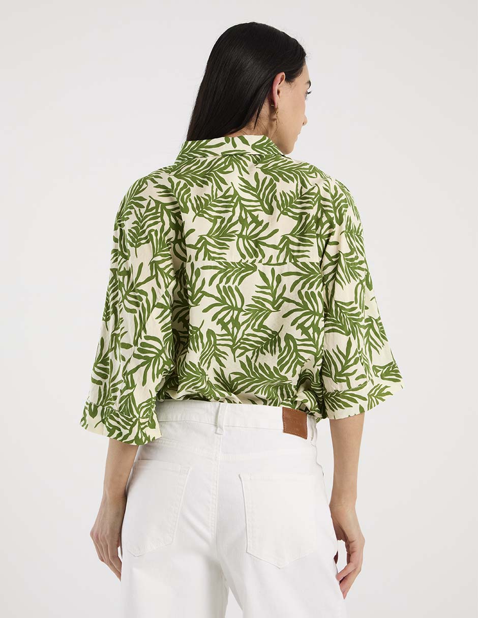 Blusa camisera Punt Roma manga 3/4 para mujer