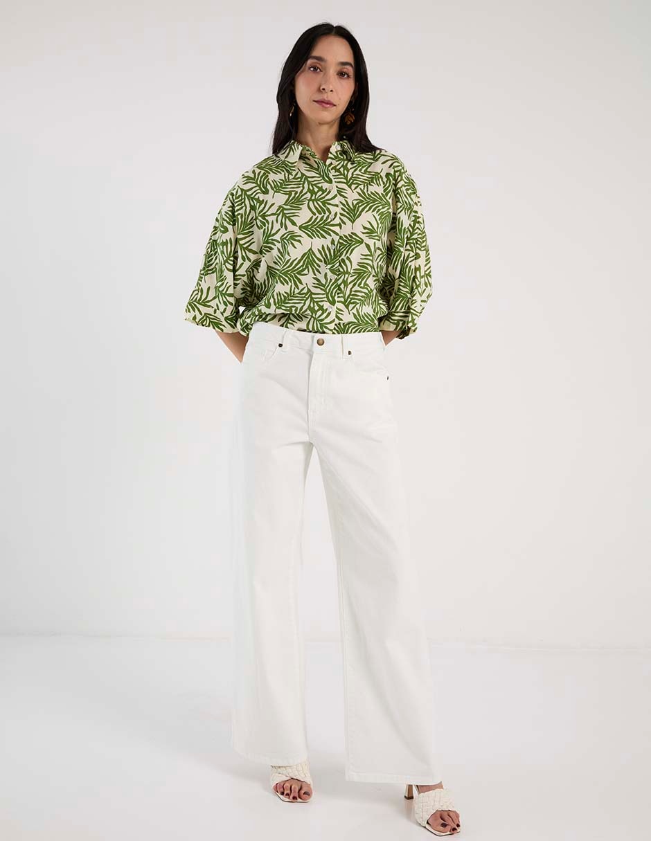 Blusa camisera Punt Roma manga 3/4 para mujer