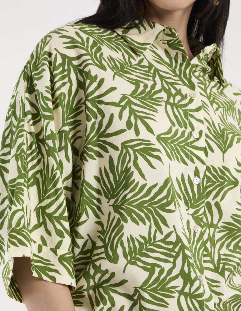 Blusa camisera Punt Roma manga 3/4 para mujer