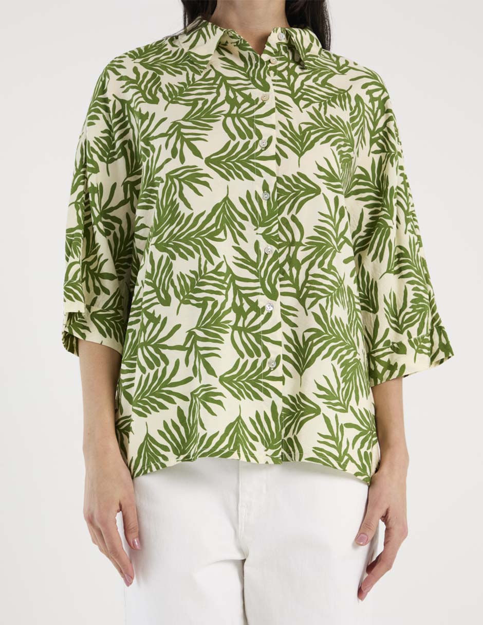 Blusa camisera Punt Roma manga 3/4 para mujer