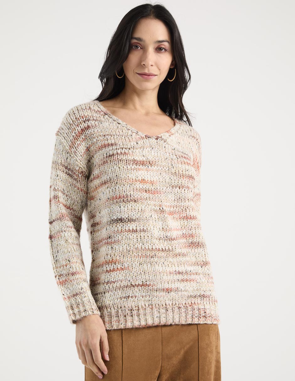Suéter cuello V para mujer 1