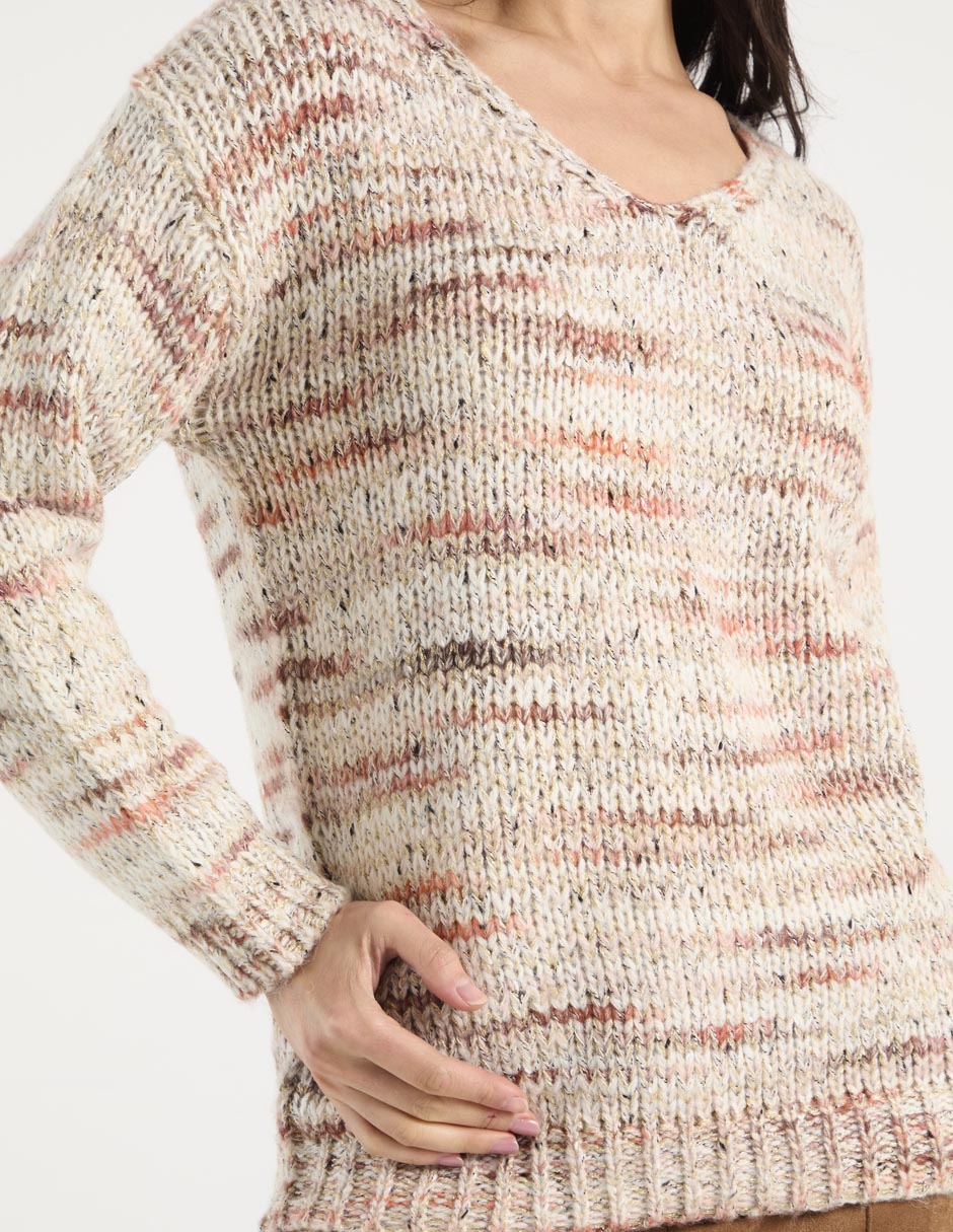 Suéter cuello V para mujer 7