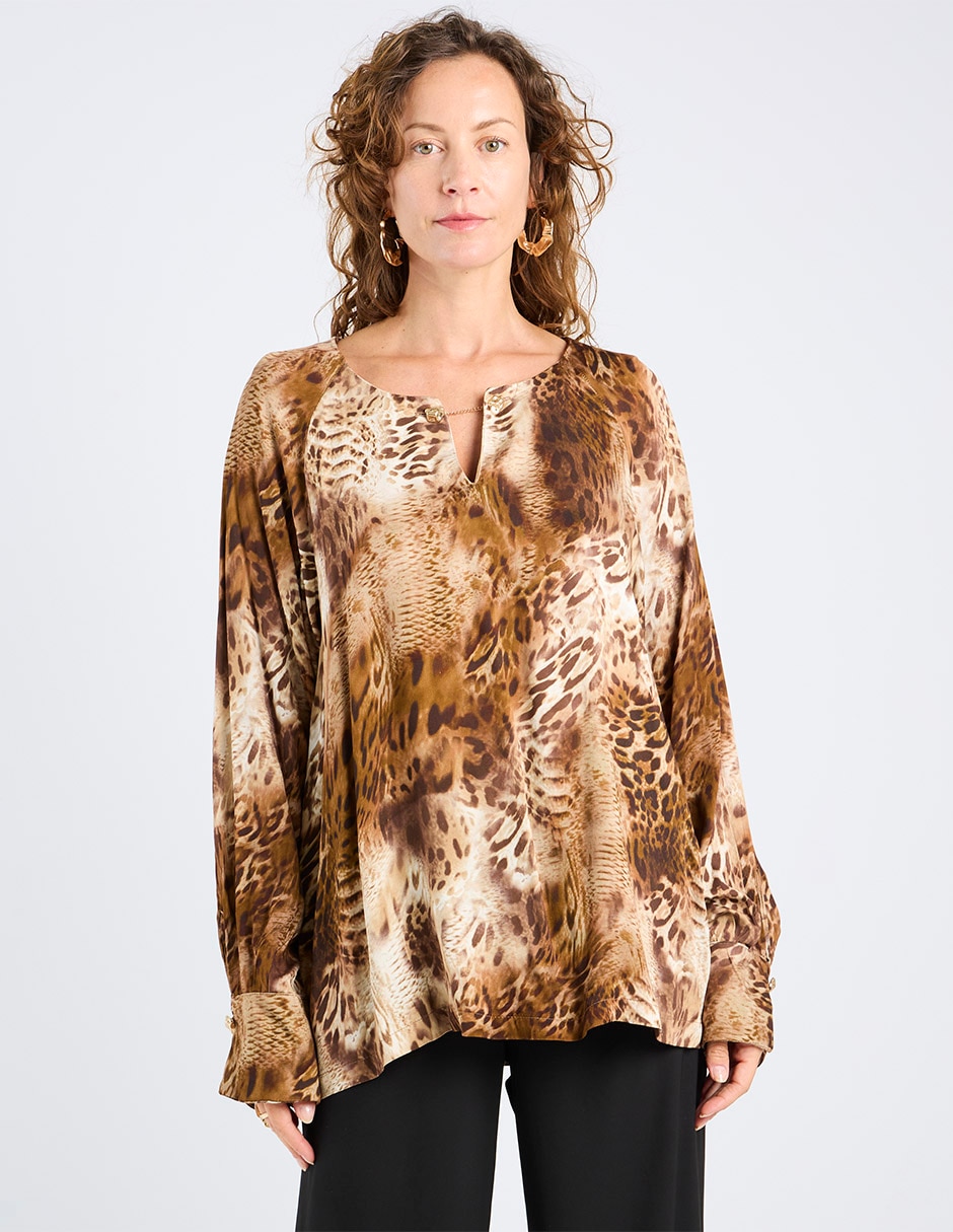 Blusa Punt Roma manga larga para mujer