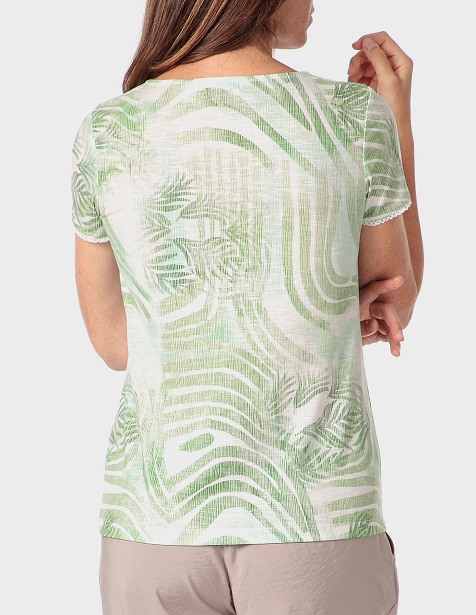 Playera manga corta Punt Roma cuello V para mujer