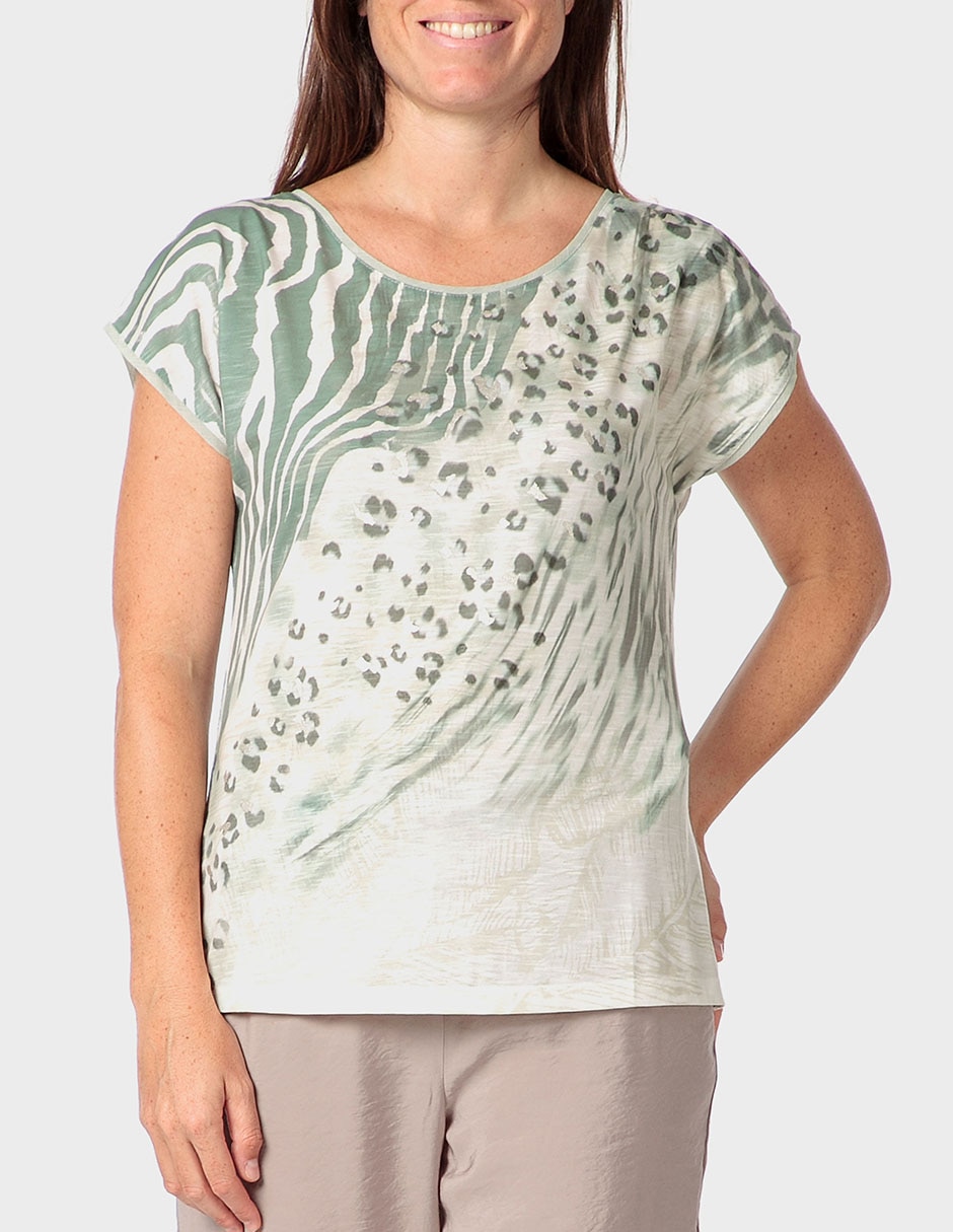 Playera manga corta Punt Roma cuello redondo para mujer