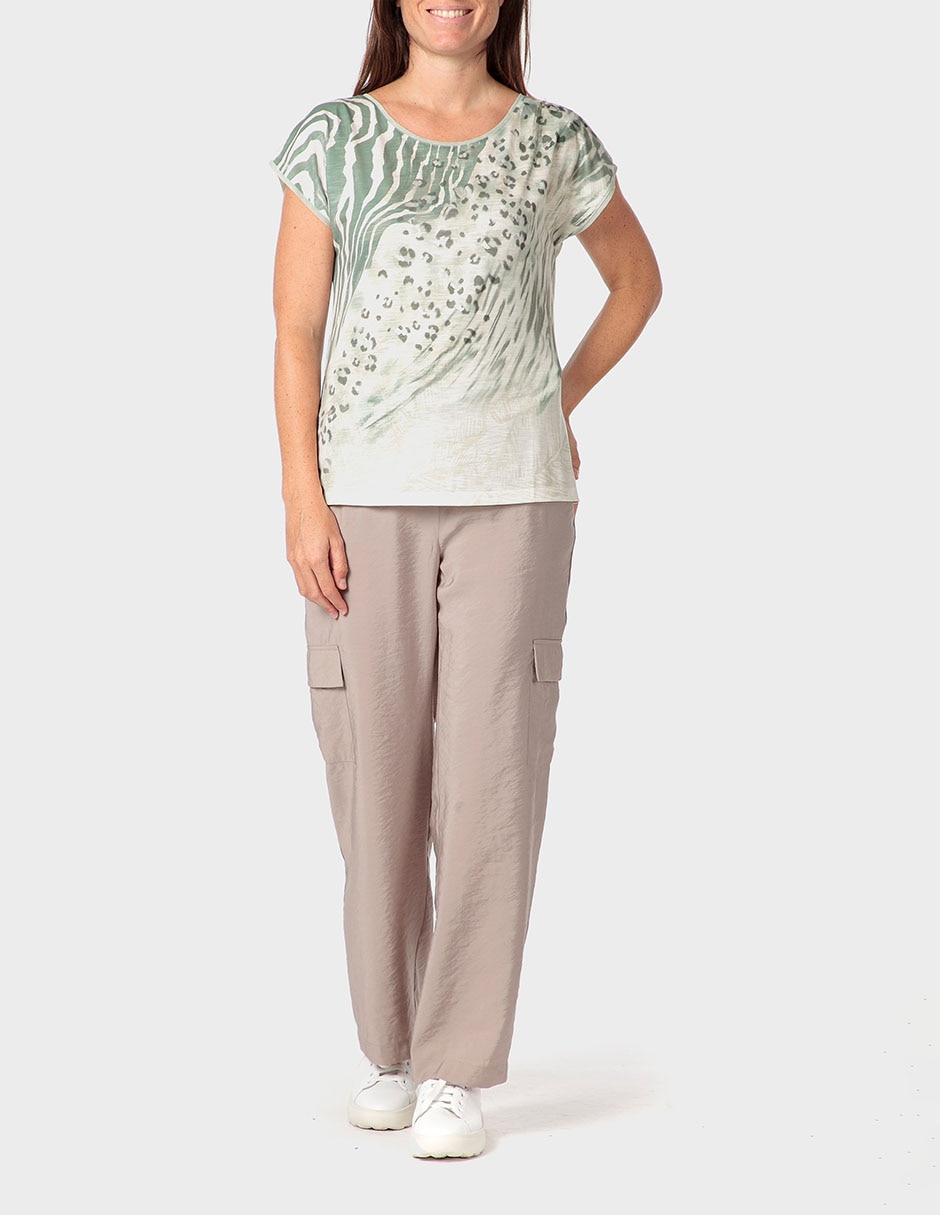 Playera manga corta Punt Roma cuello redondo para mujer