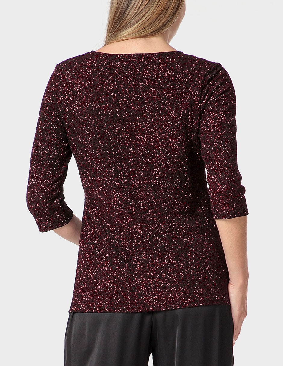 Playera manga 3/4 cuello v para mujer 2
