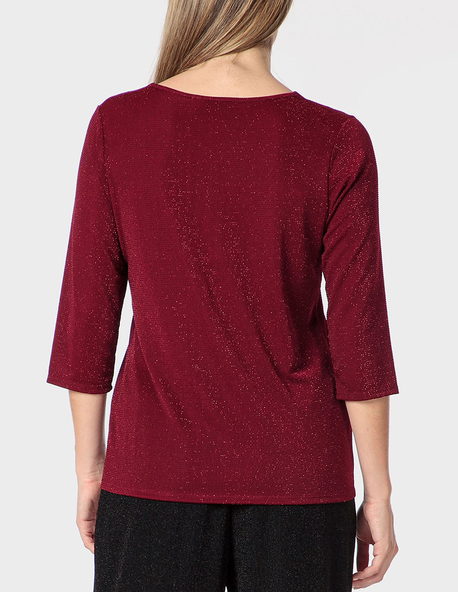 Playera manga 3/4 cuello v para mujer 2