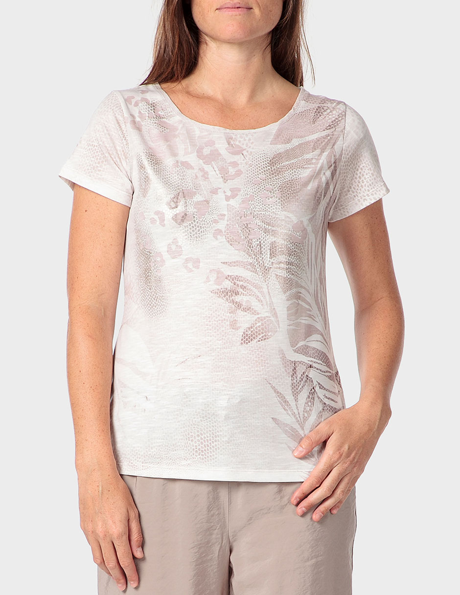 Playera manga corta Punt Roma cuello redondo para mujer