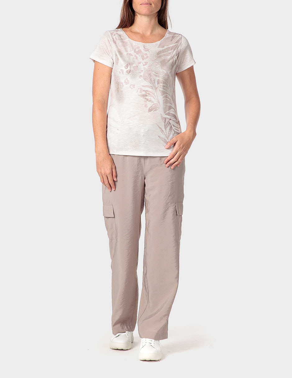 Playera manga corta Punt Roma cuello redondo para mujer