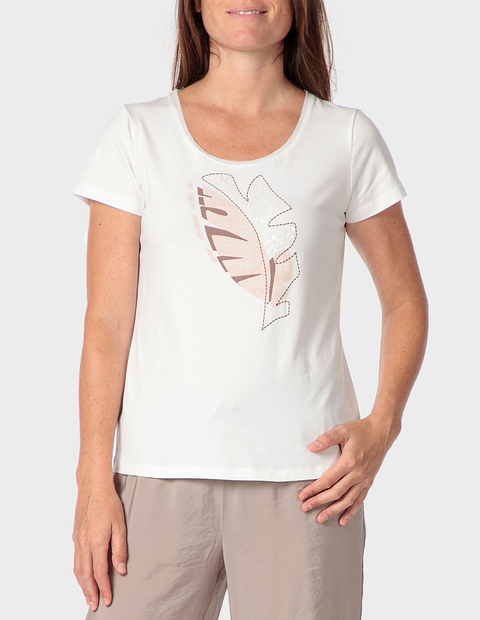 Playera manga corta Punt Roma cuello redondo para mujer