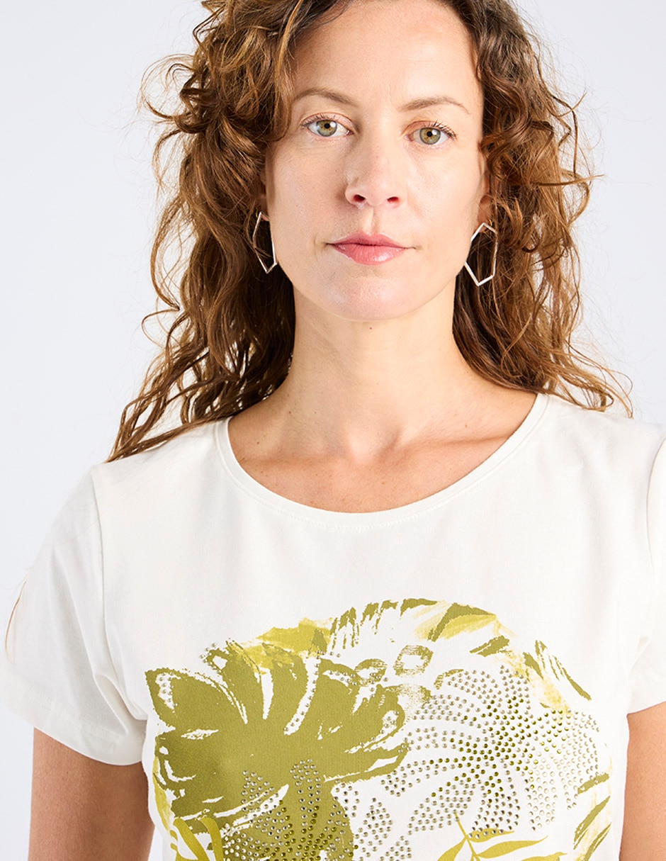 Playera manga corta cuello redondo para mujer 4