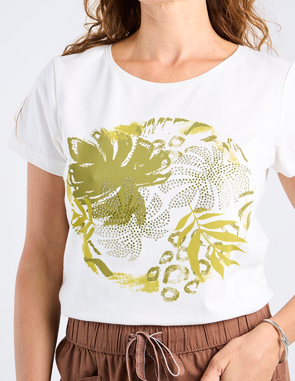 Playera manga corta cuello redondo para mujer 5
