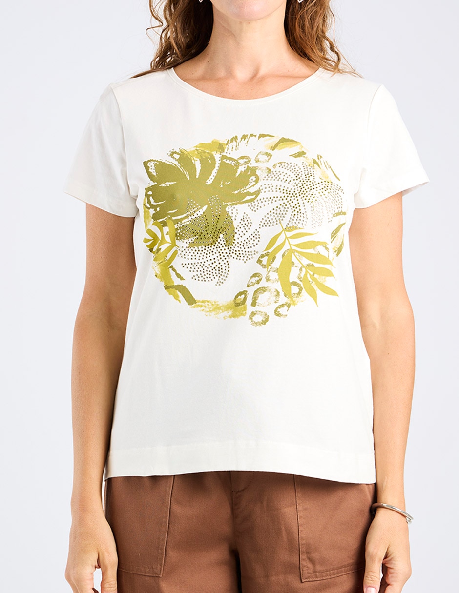 Playera manga corta cuello redondo para mujer 6