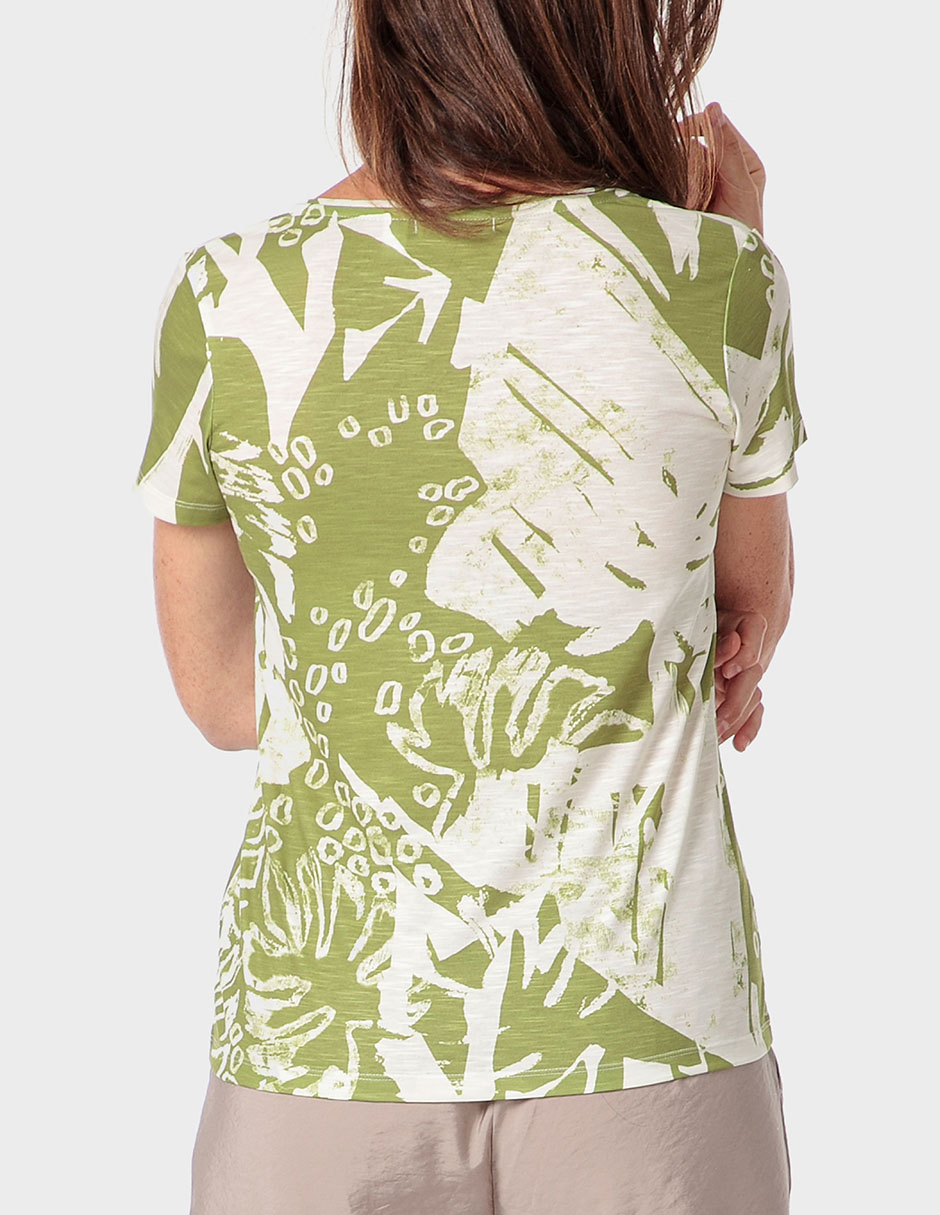 Playera manga corta cuello v para mujer 2