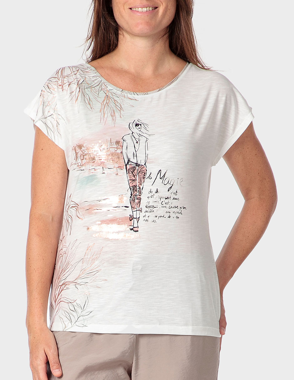 Playera manga corta cuello redondo para mujer 1
