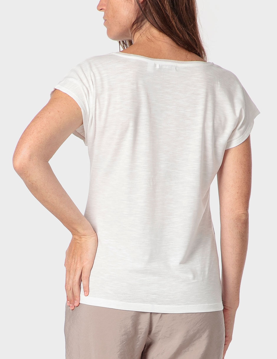 Playera manga corta cuello redondo para mujer 4
