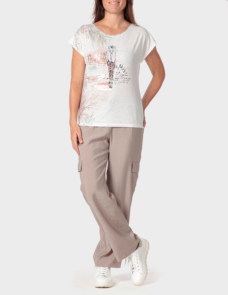 Playera manga corta cuello redondo para mujer 5