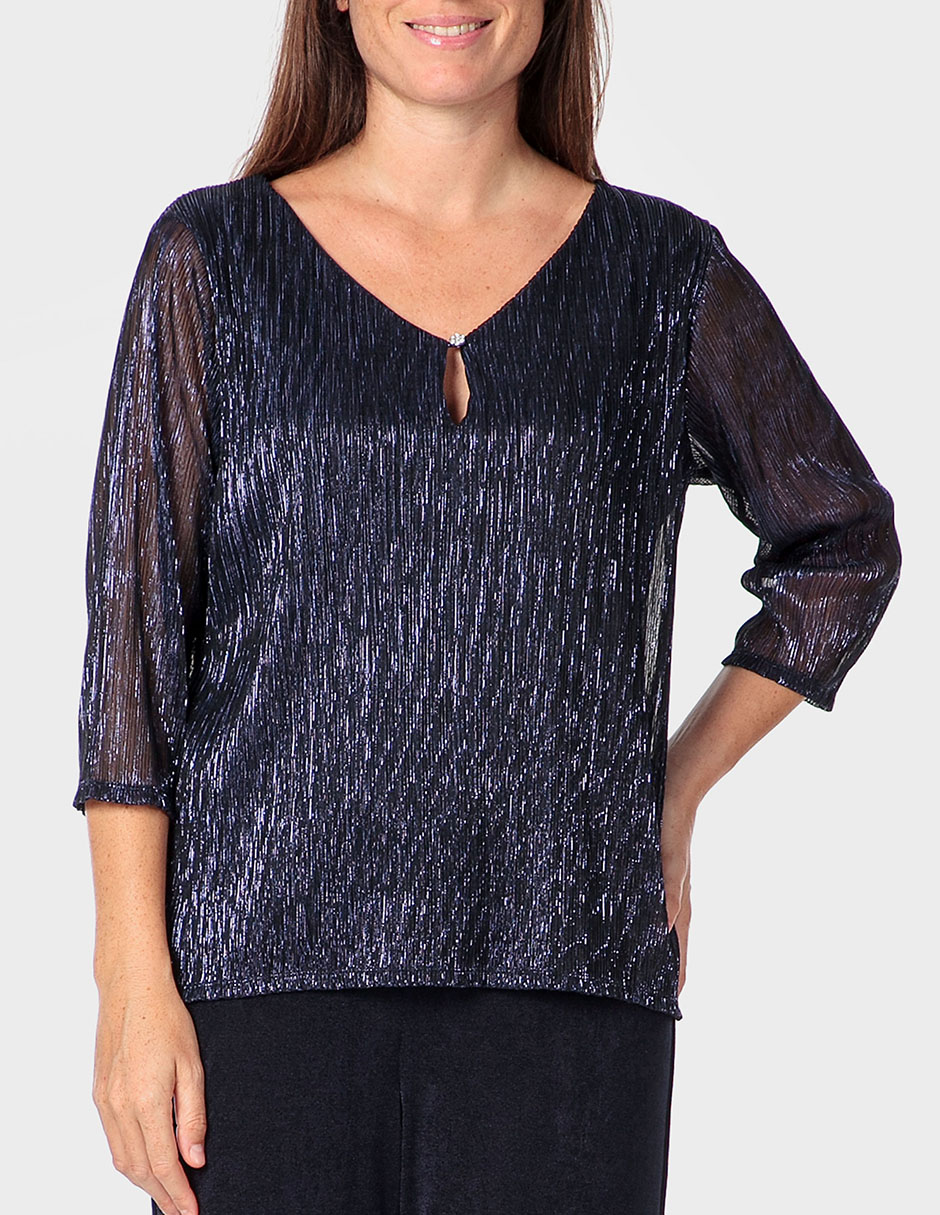 Playera manga 3/4 Punt Roma cuello v para mujer
