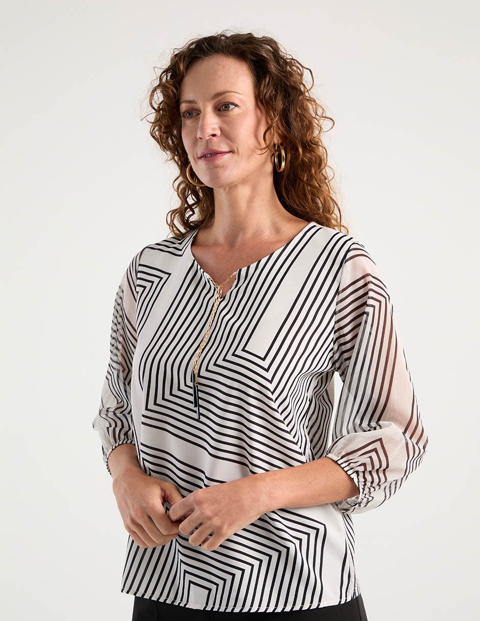 Blusa Punt Roma manga 3/4 para mujer