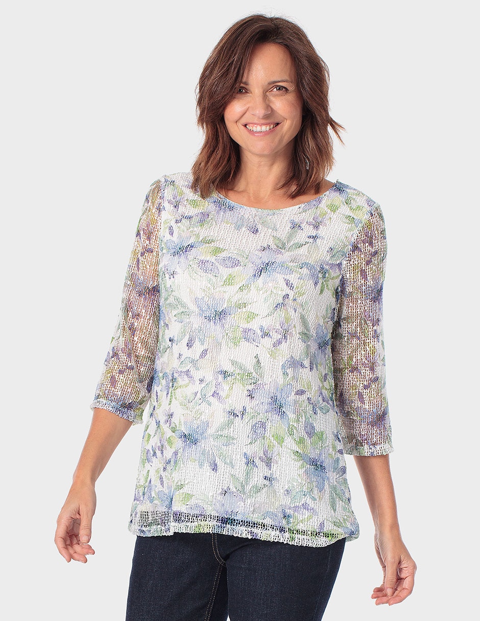 Blusa Punt Roma manga 3/4 para mujer