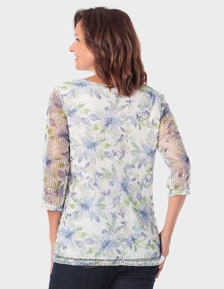 Blusa Punt Roma manga 3/4 para mujer