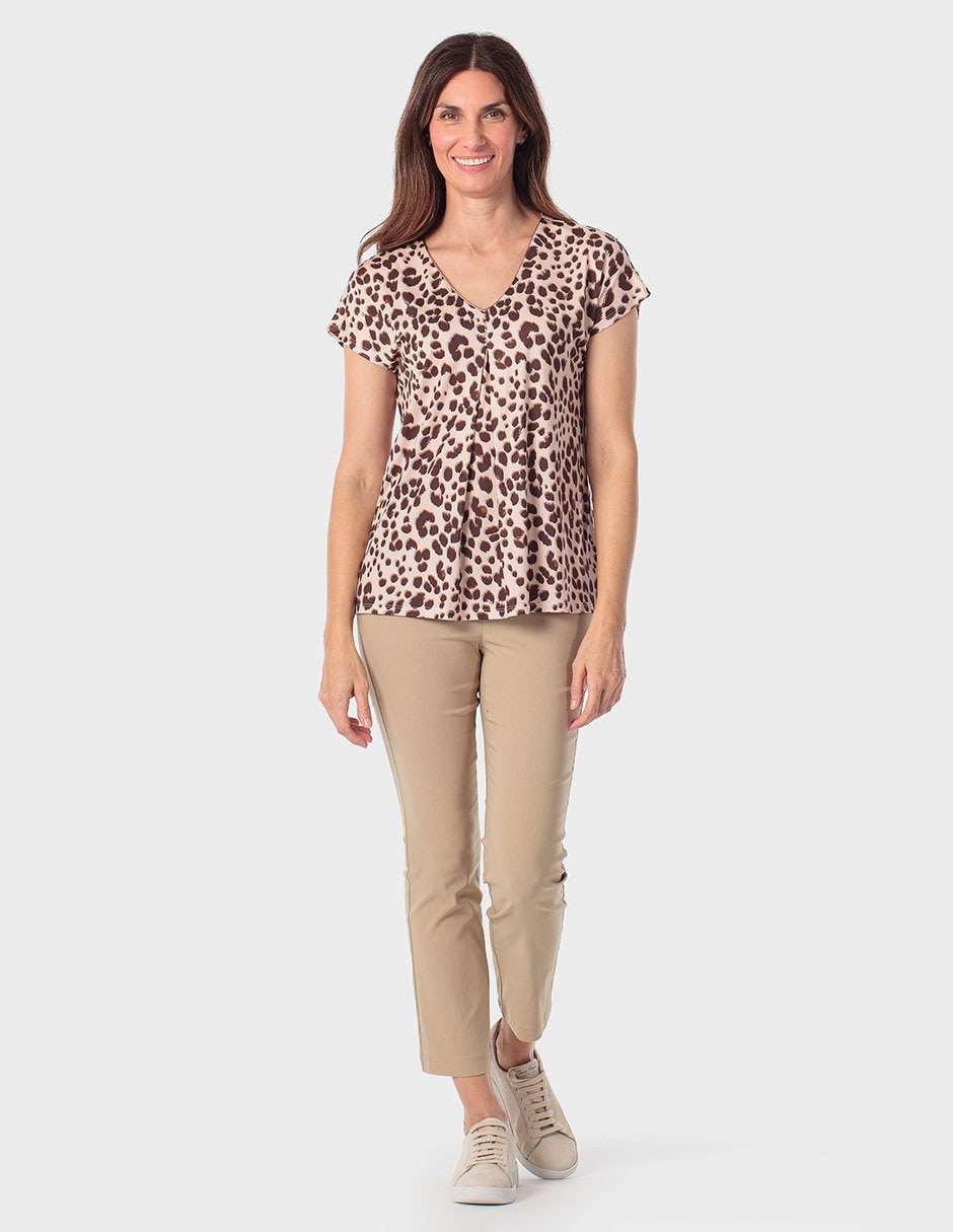 Blusa Punt Roma manga corta para mujer
