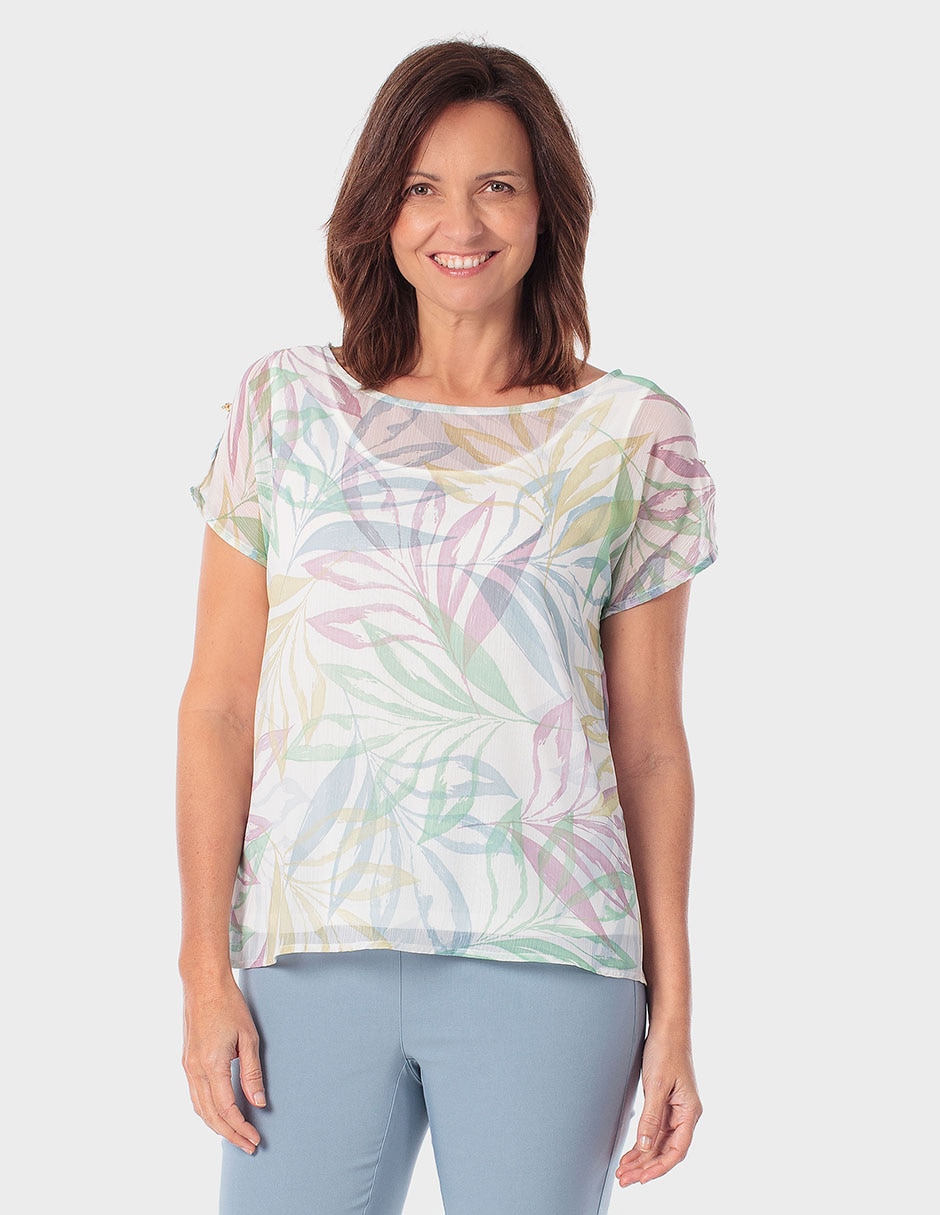 Blusa manga corta para mujer