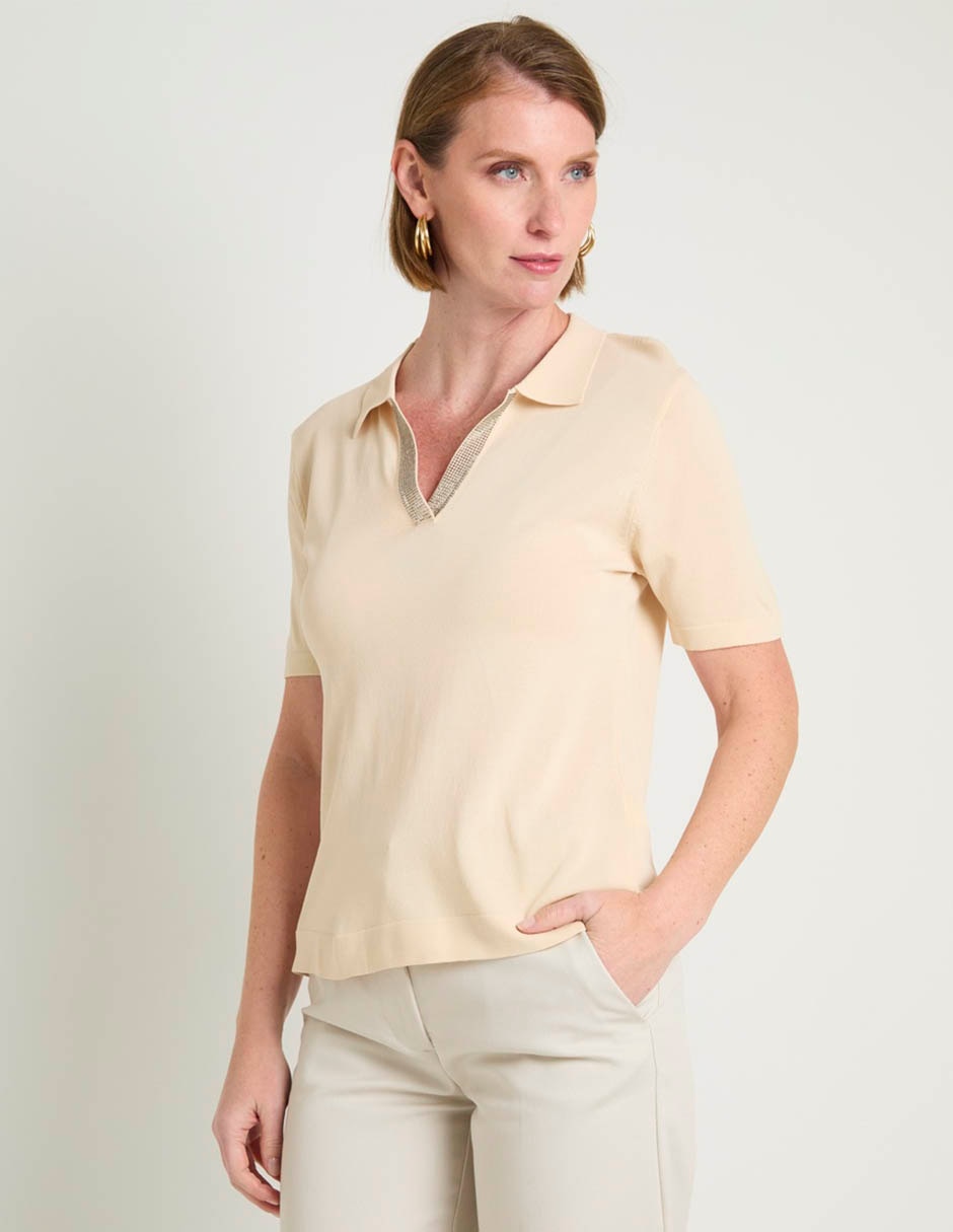 Suéter cuello polo para mujer 5