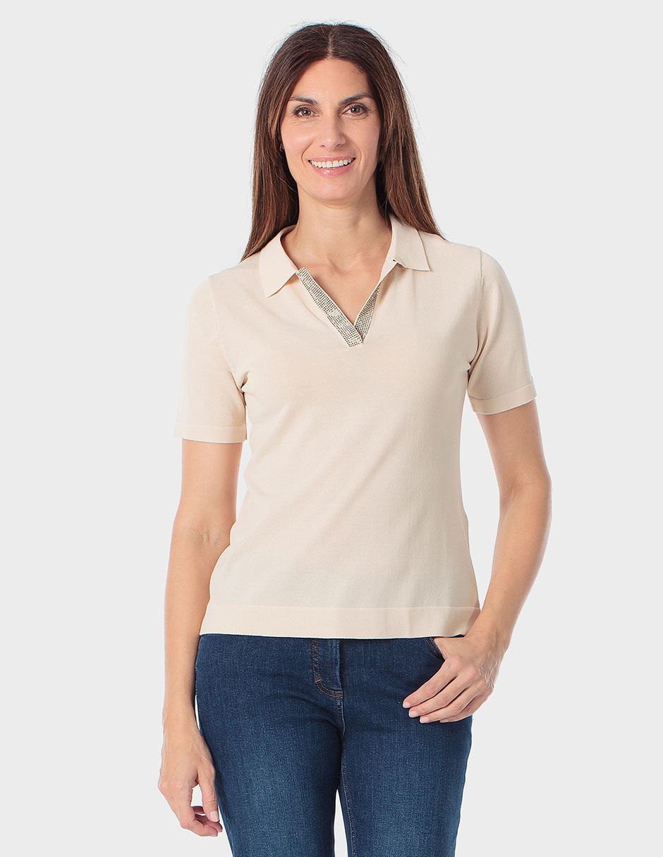 Suéter cuello polo para mujer Suéter cuello polo para mujer