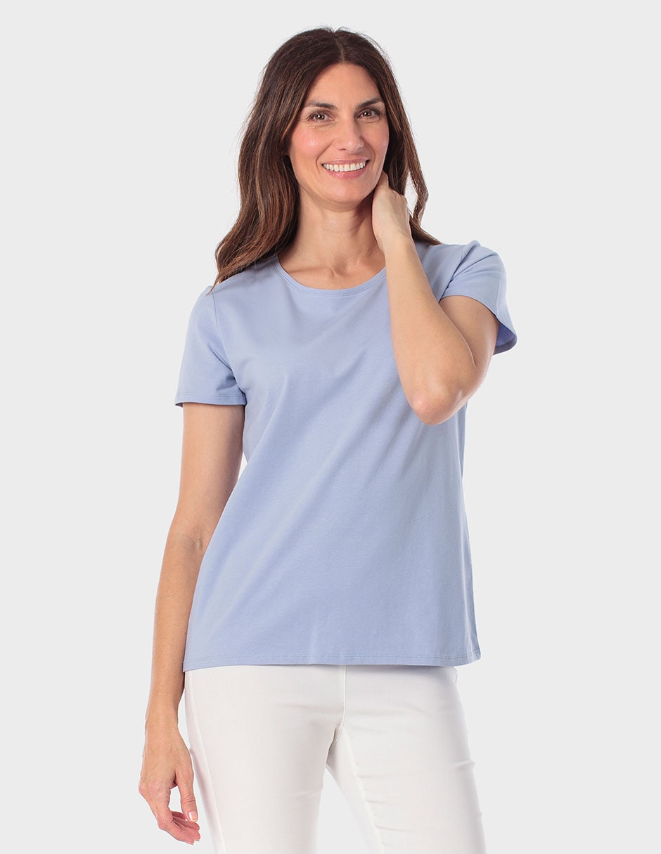 Playera manga corta cuello redondo para mujer Playera manga corta cuello redondo para mujer