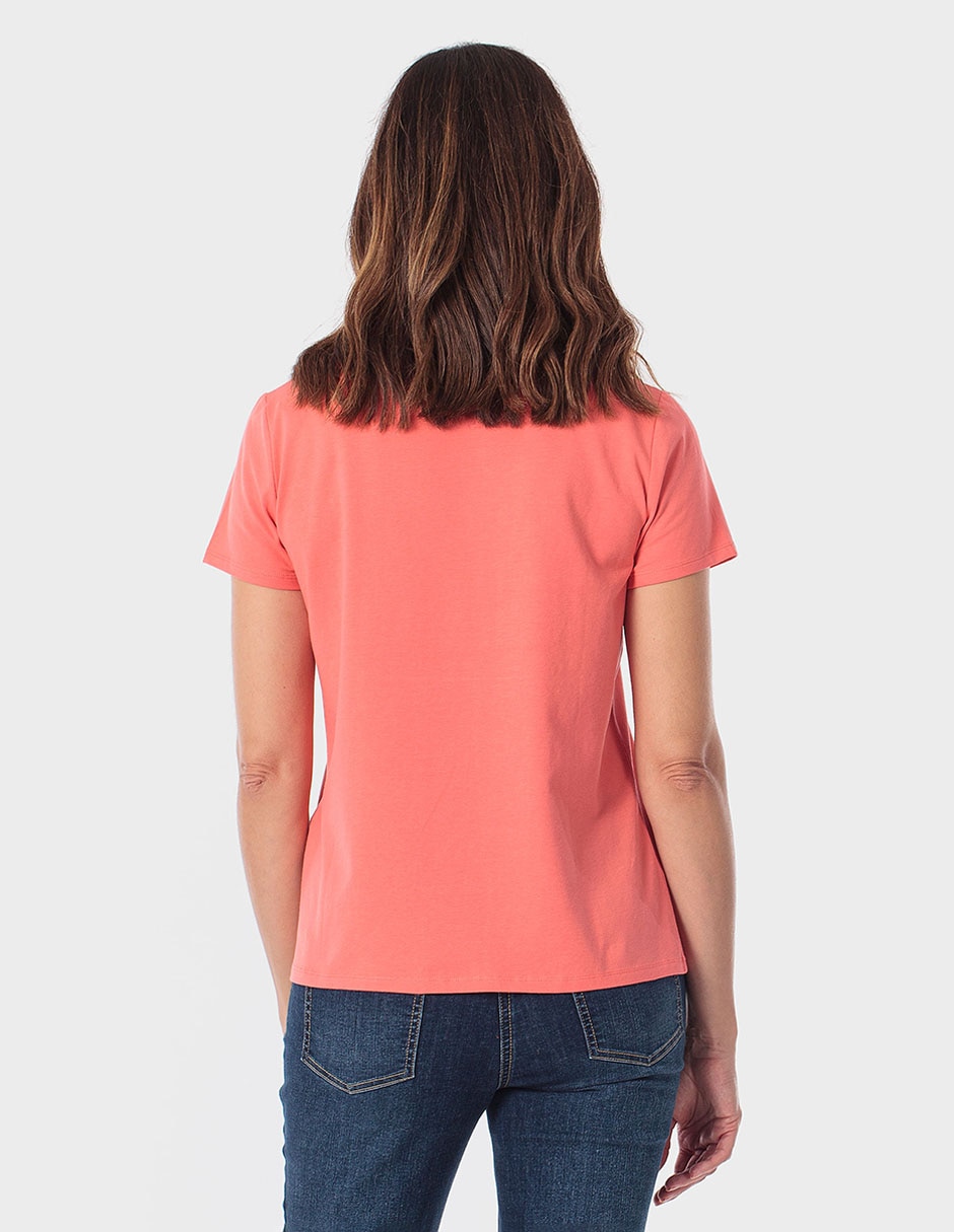 Playera manga corta cuello redondo para mujer 3