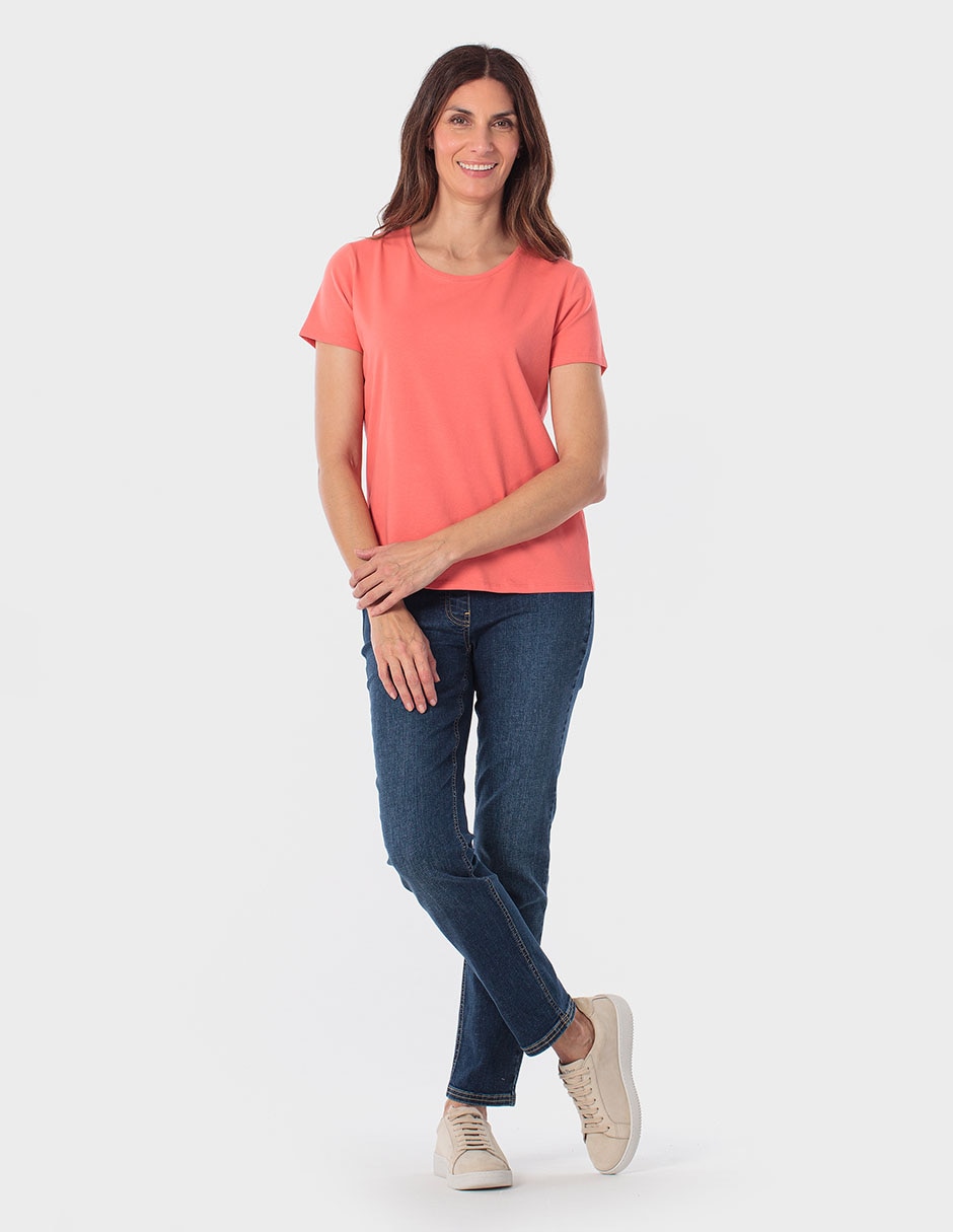 Playera manga corta cuello redondo para mujer 2
